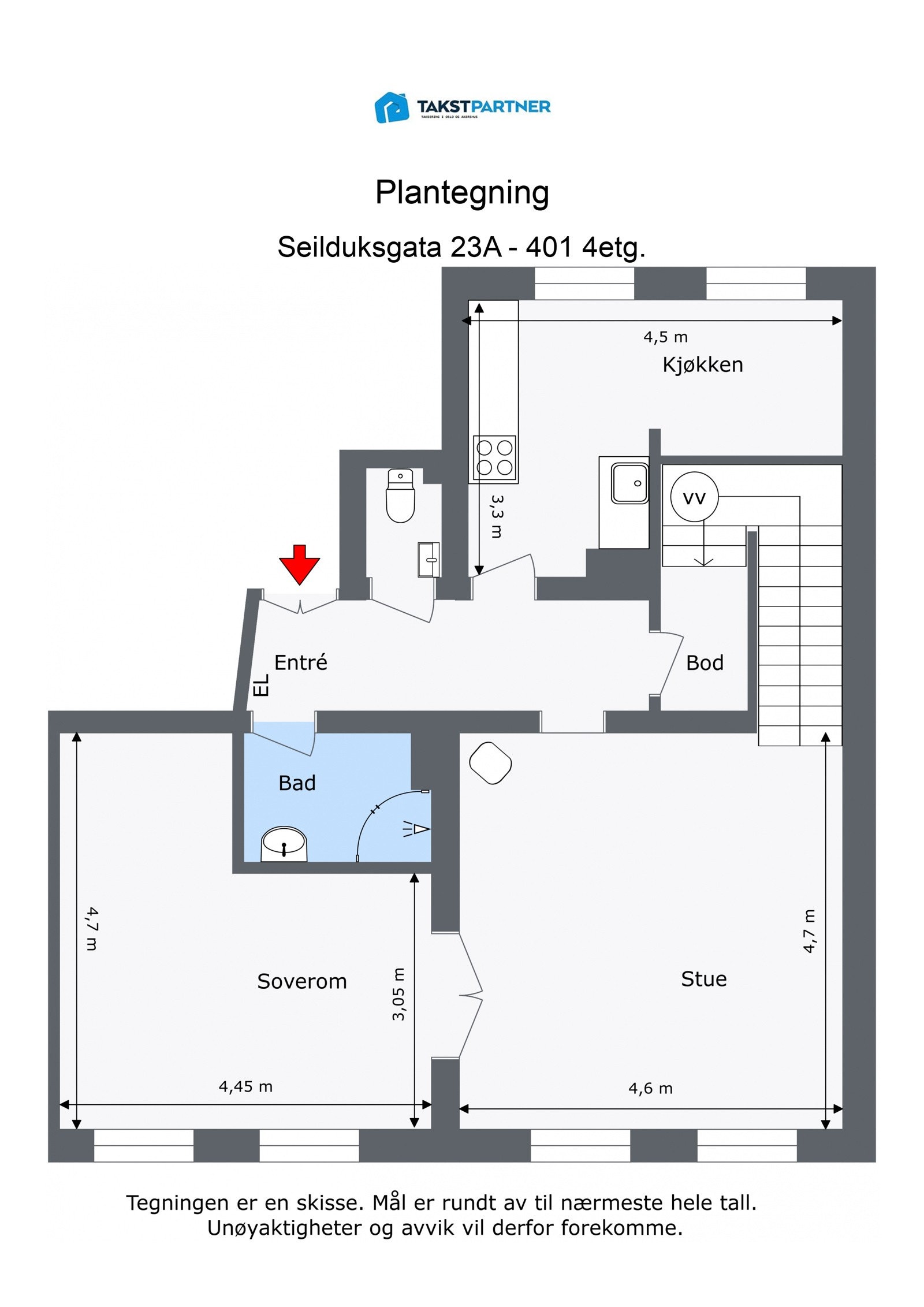 Plantegning 4. etasje. Galleribilde