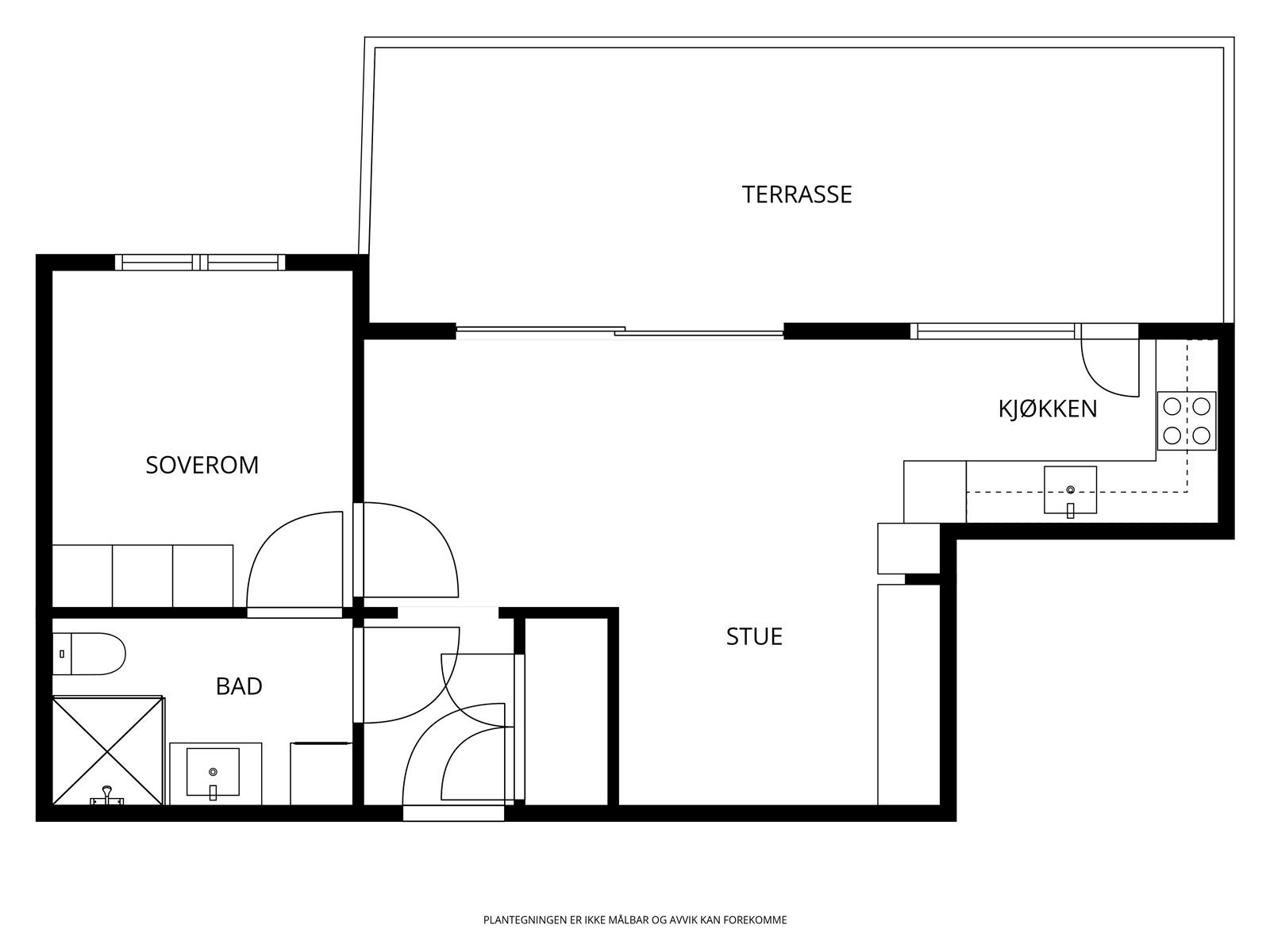 Vi starter med leilighetens planløsning Galleribilde