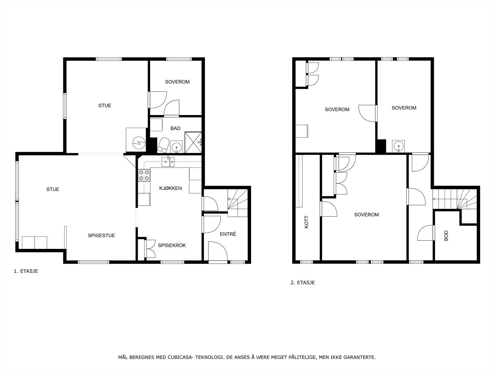 Plantegning begge plan kårbolig Galleribilde