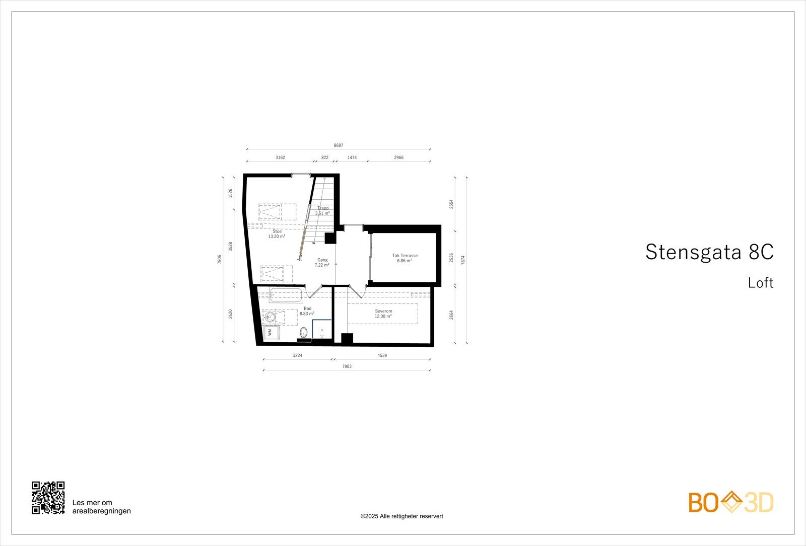 Plantegning loft. etasjen. Galleribilde
