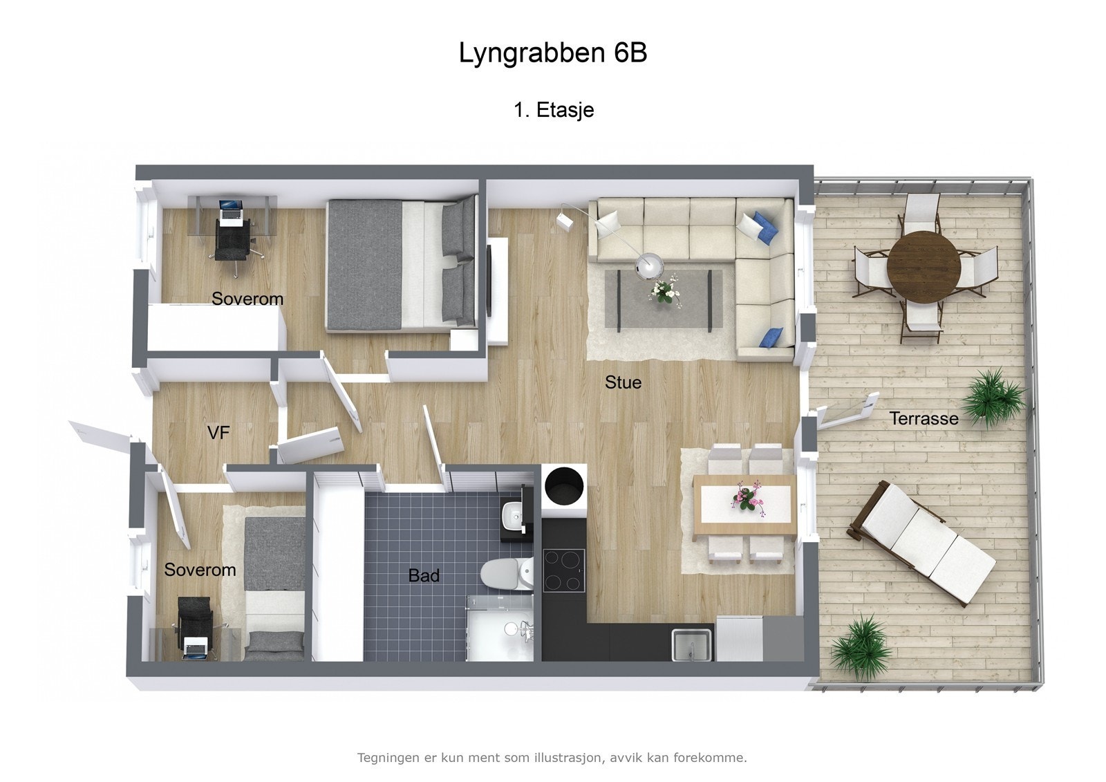 Lyngrabben 6B - Plantegning Galleribilde