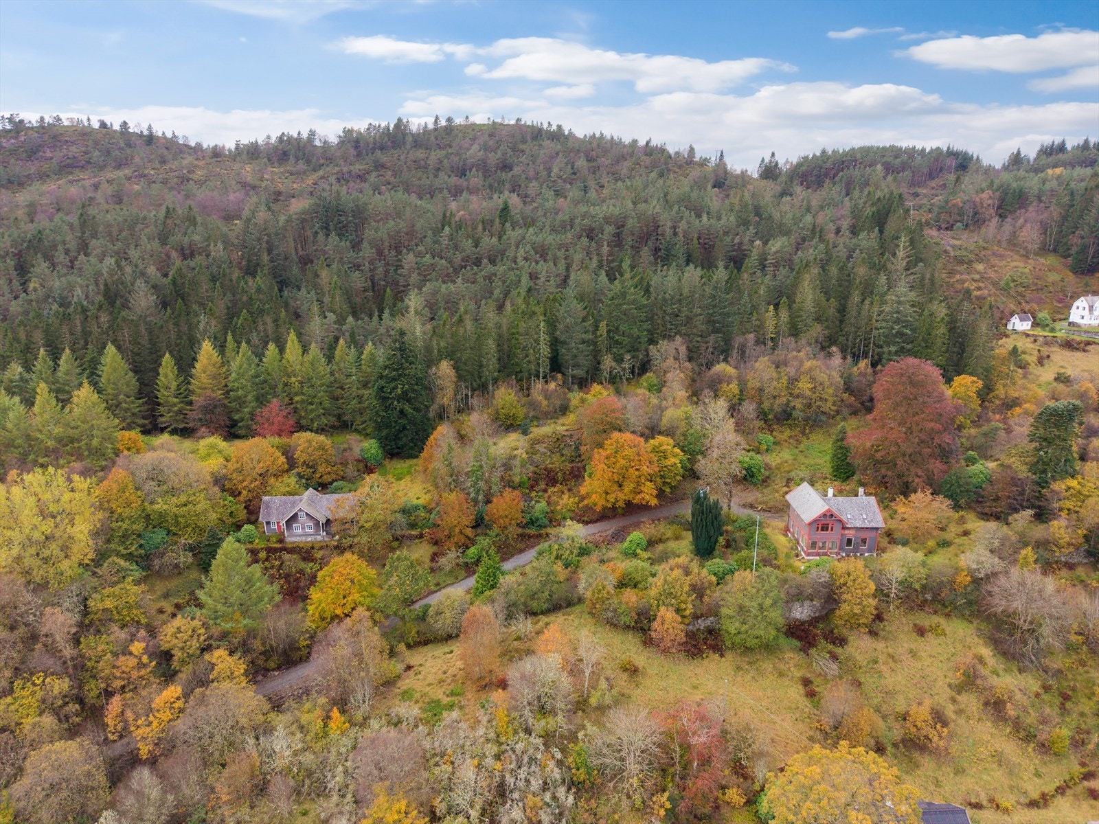 På eiendommen står et stort bolighus, en løe og et uthus Galleribilde