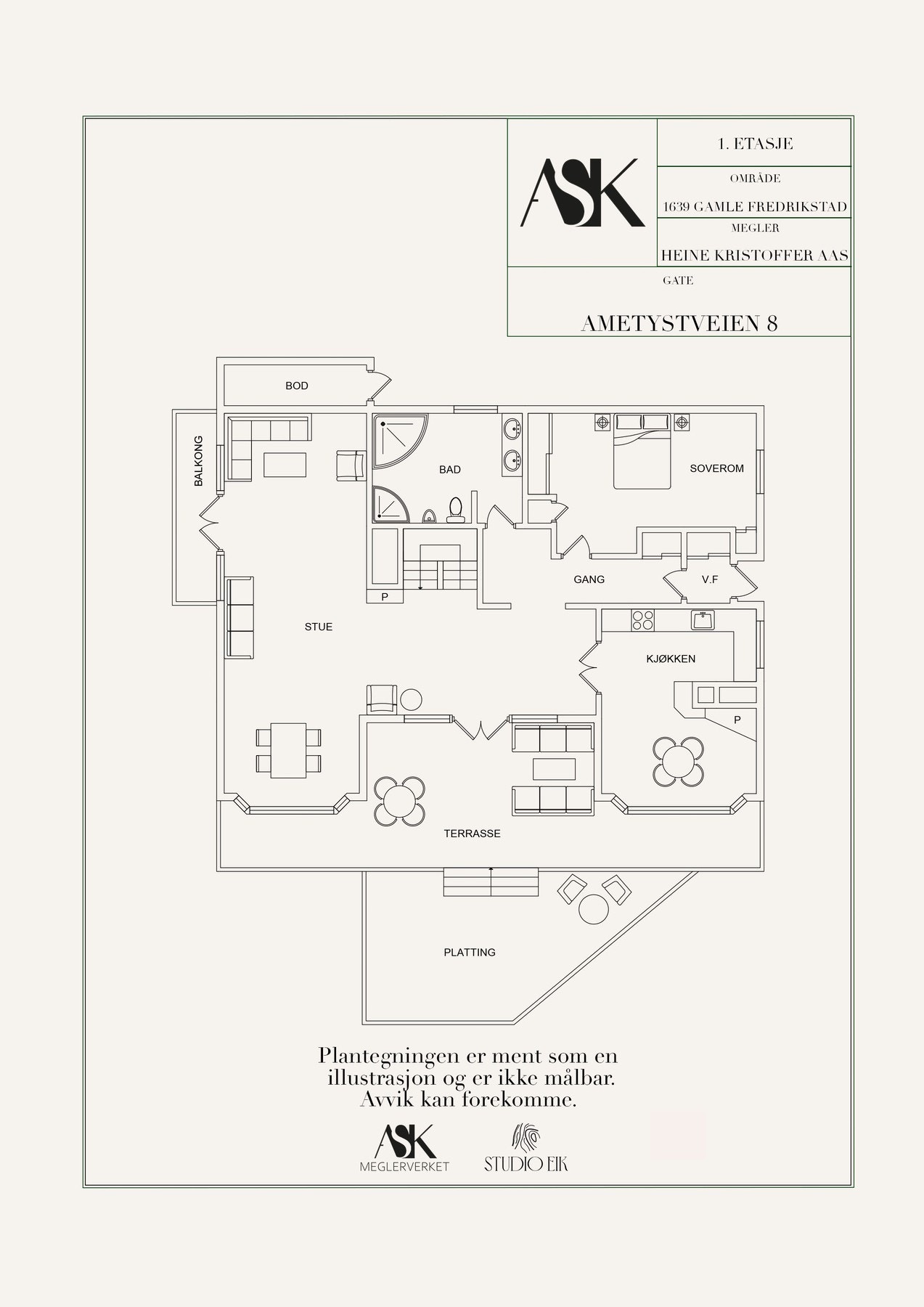 Plantegning 1. etasje Galleribilde