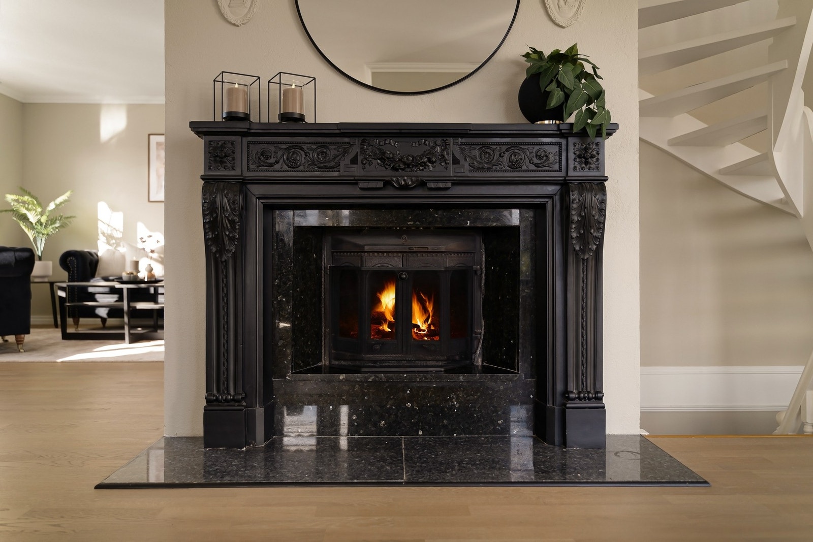 Peisen varmer godt på kjøligere dager. Galleribilde