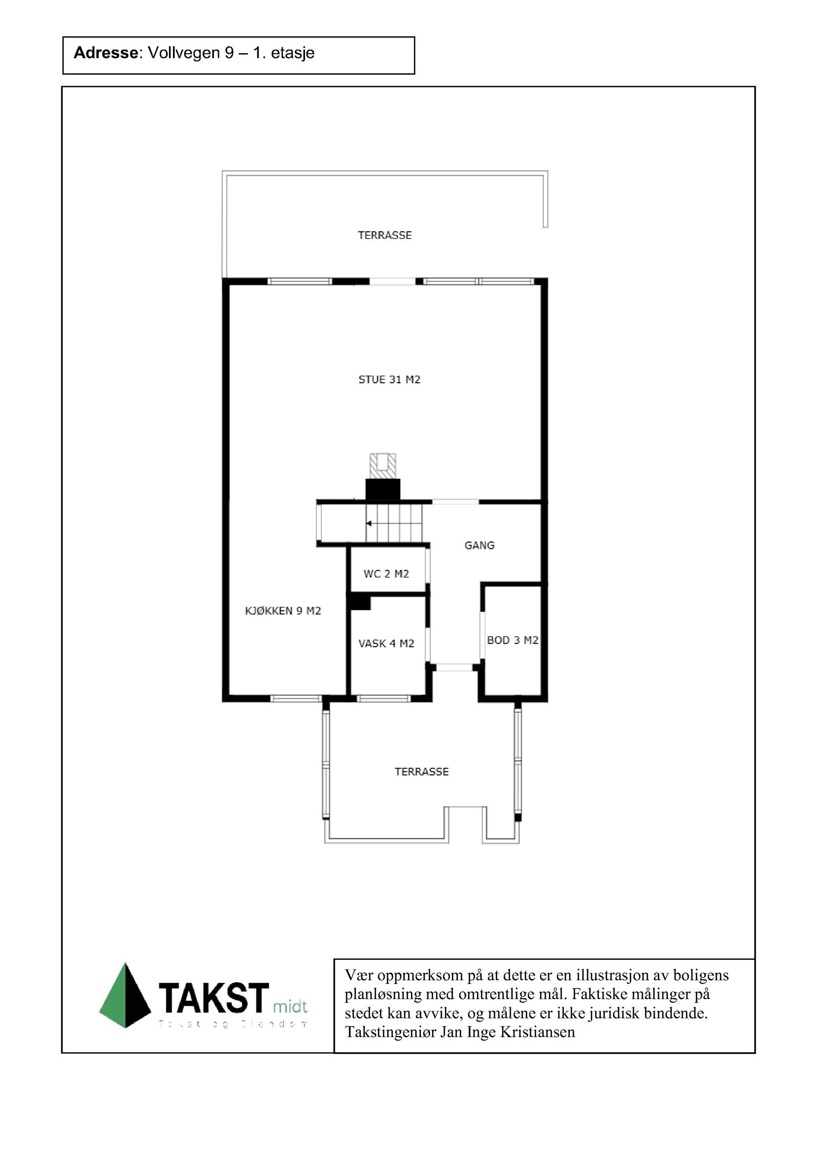 Planskisse 1. etasje Galleribilde