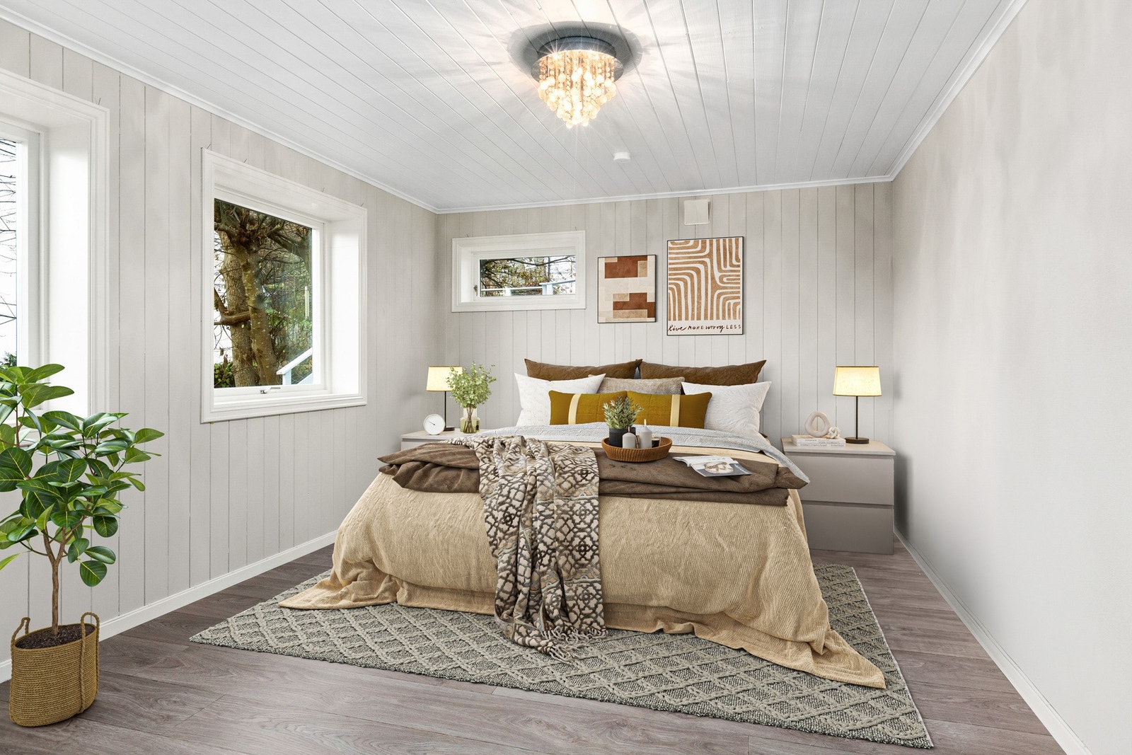 Stort soverom i underetasjen - Stylingen er digitalt visualisert Galleribilde