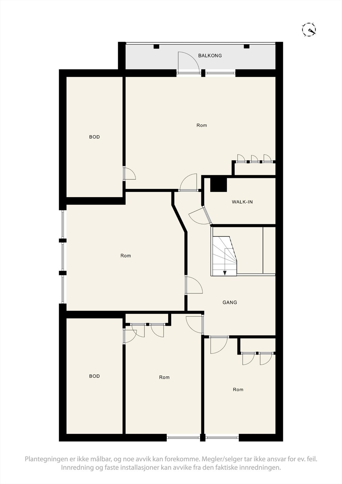 Loft - innredet med 3 soverom, loftstue, walk-in og kott Galleribilde