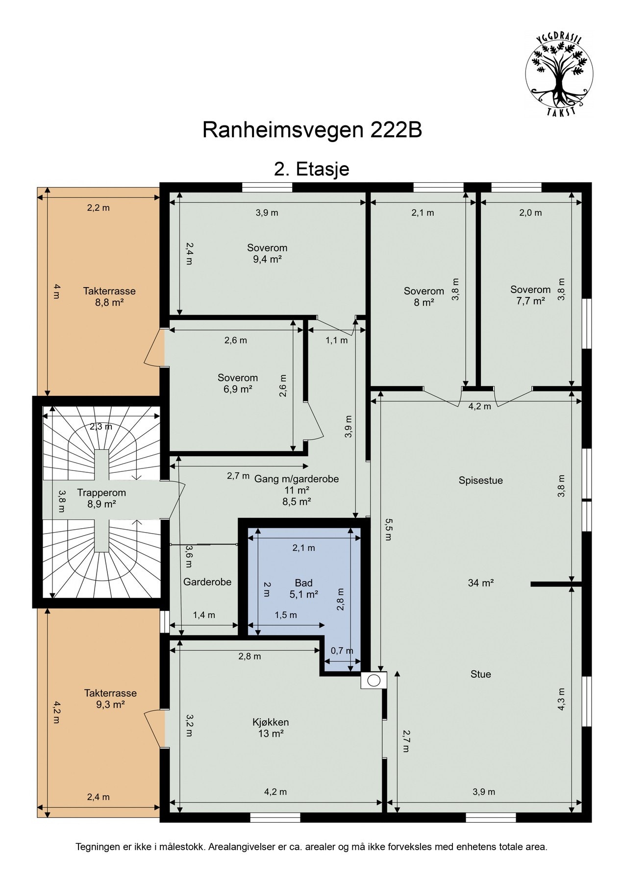 Plantegning 2. etasje Galleribilde