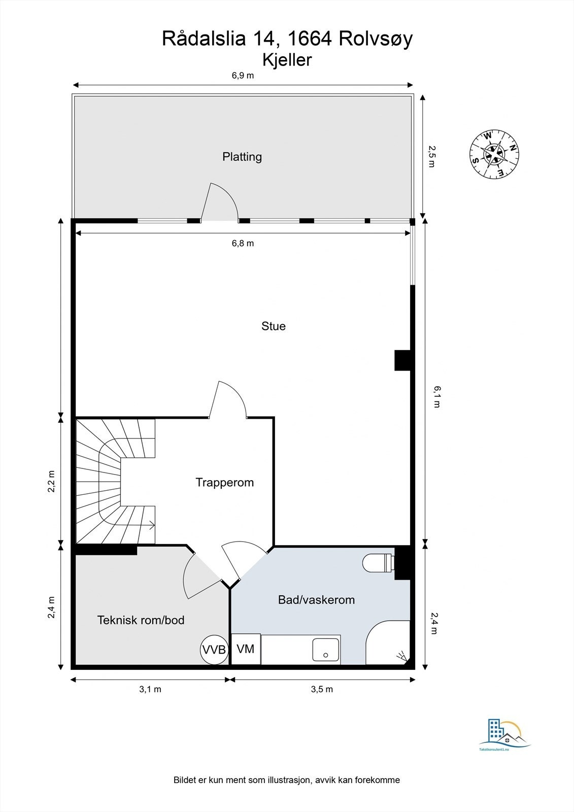 Veiledende skisse av underetasje. Galleribilde