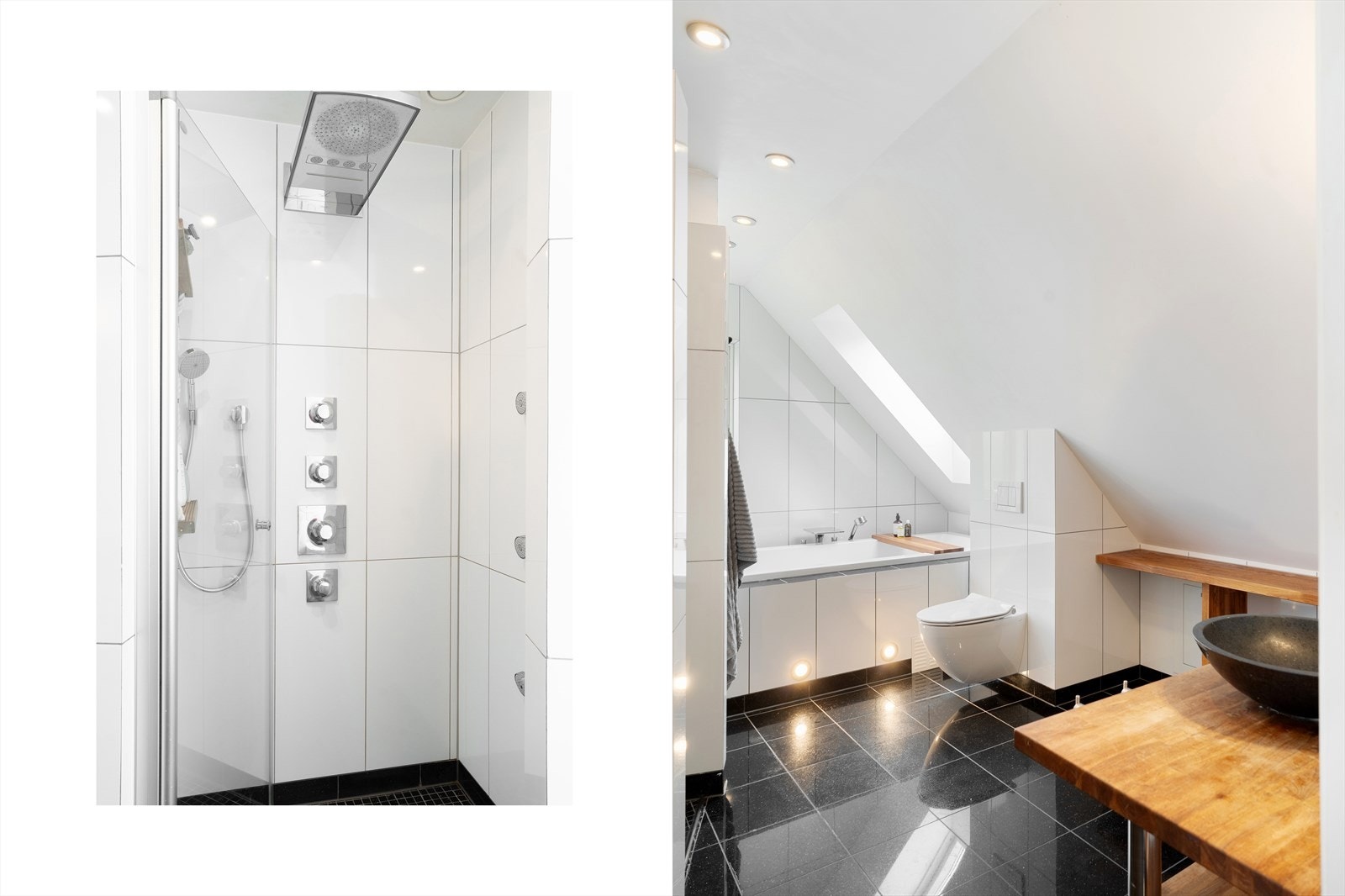 I 2. etasje finner du et stort og flott helfliset bad fra 2009 - det er montert meget kostbare og lekre dusjsett/armaturer fra Hansgrohe Galleribilde