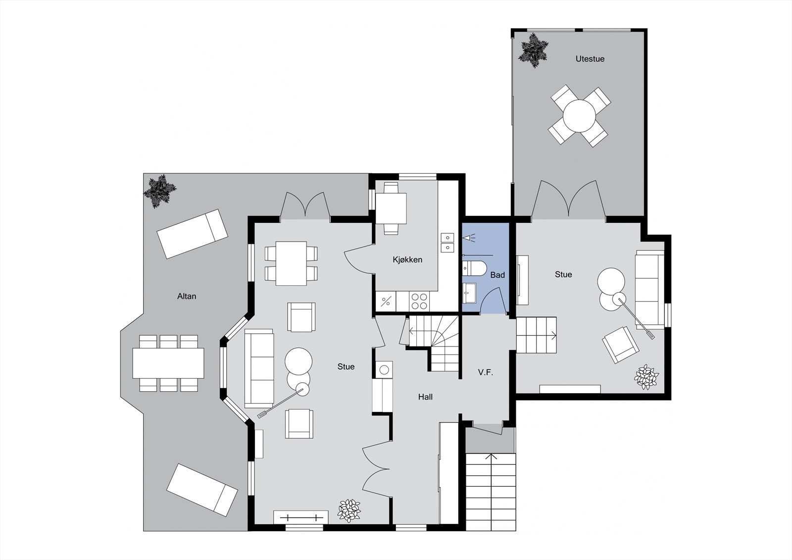 Planløsning 1. etasje Galleribilde