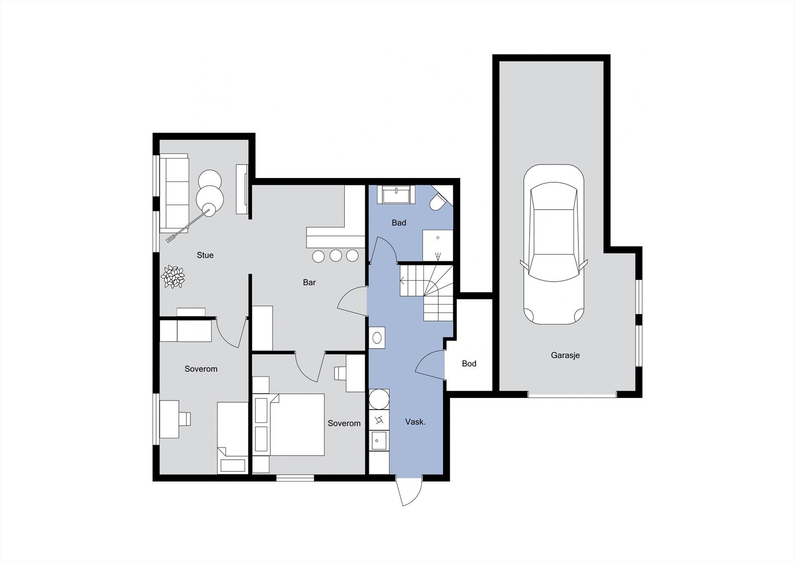 Planløsning kjeller Galleribilde