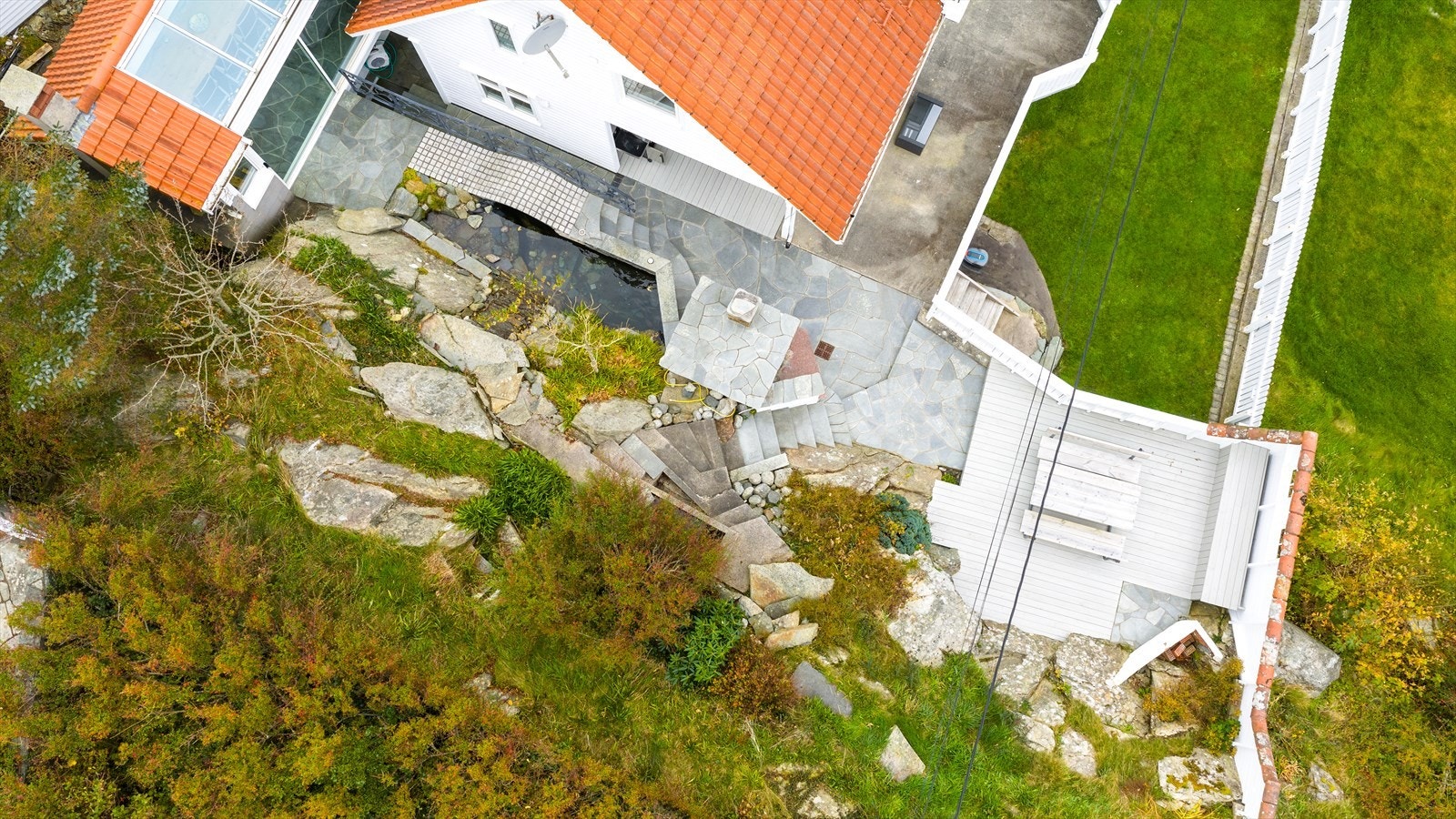 Eiendommen kan by på herlige uteområder med gode solforhold - her får du også din egen vanndam Galleribilde