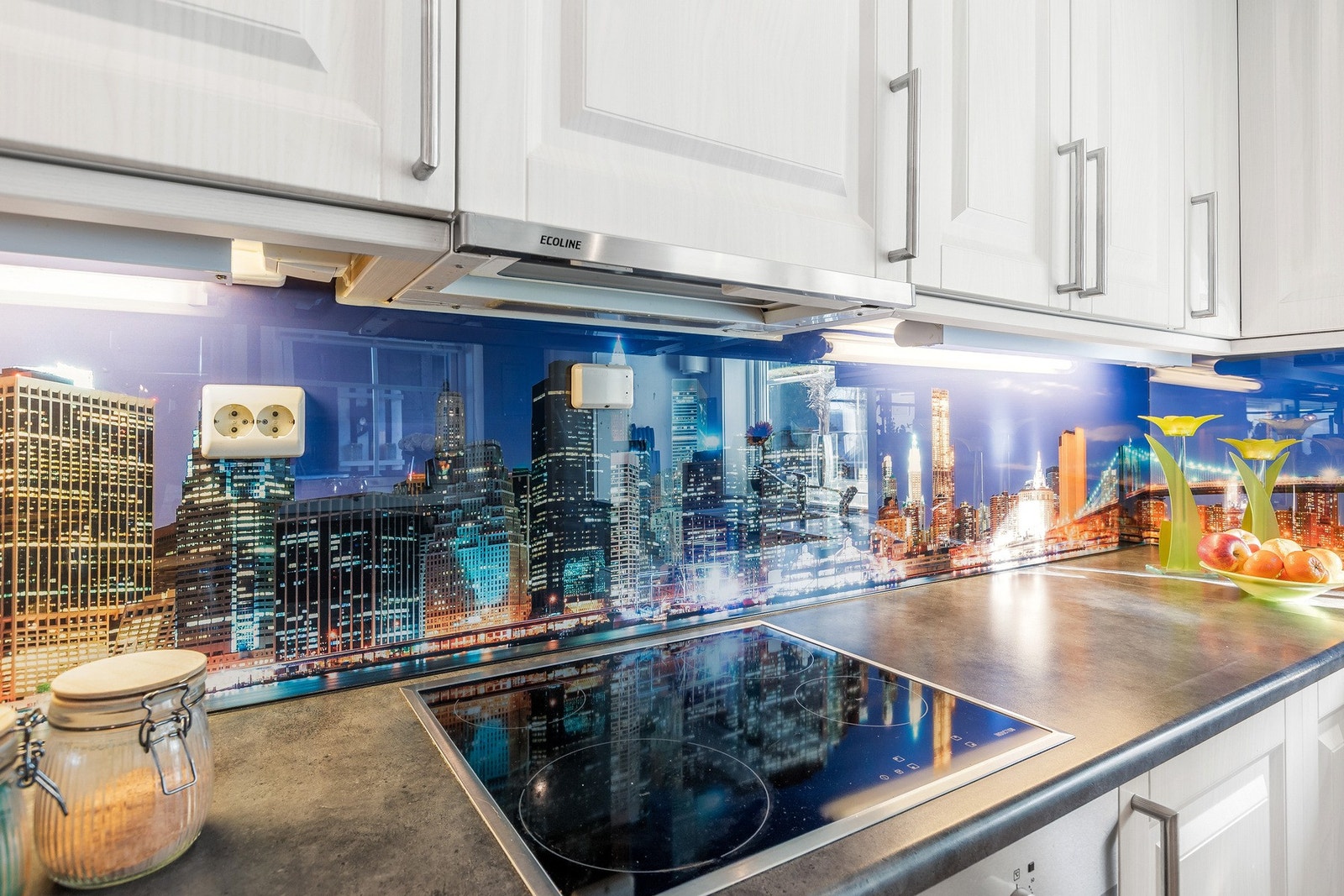 Glass over laminat benkeplate Galleribilde