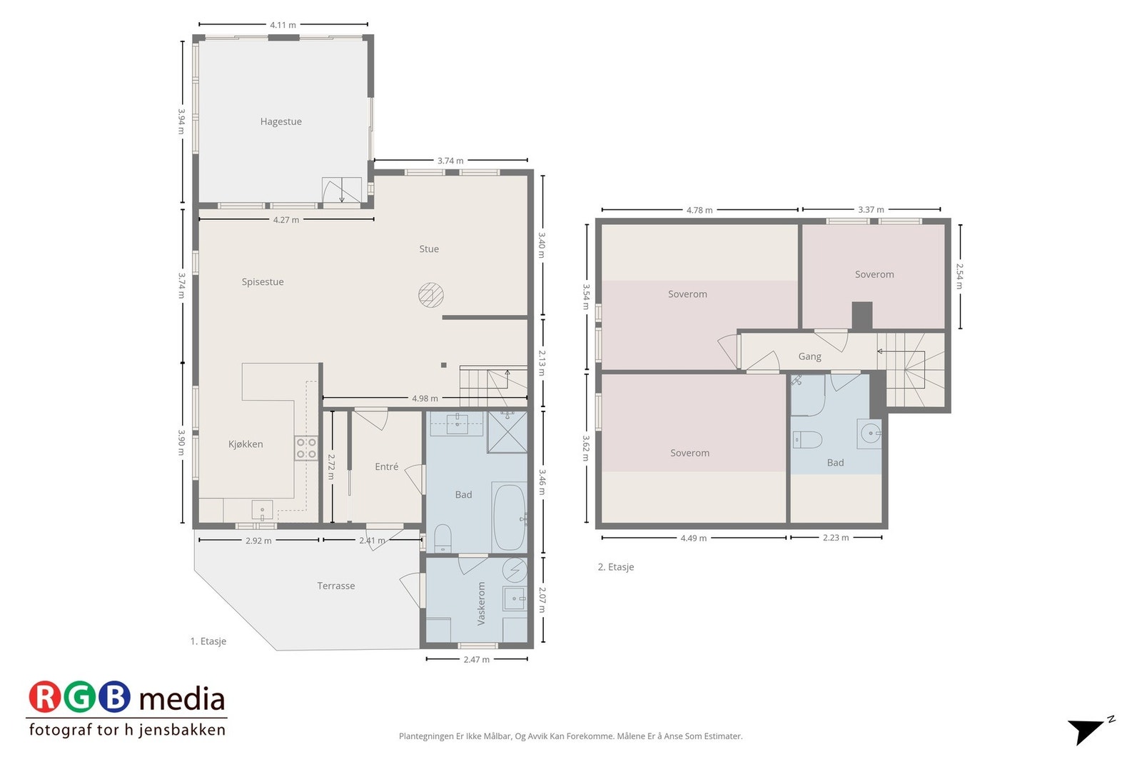 Plantegning begge etasjer Galleribilde