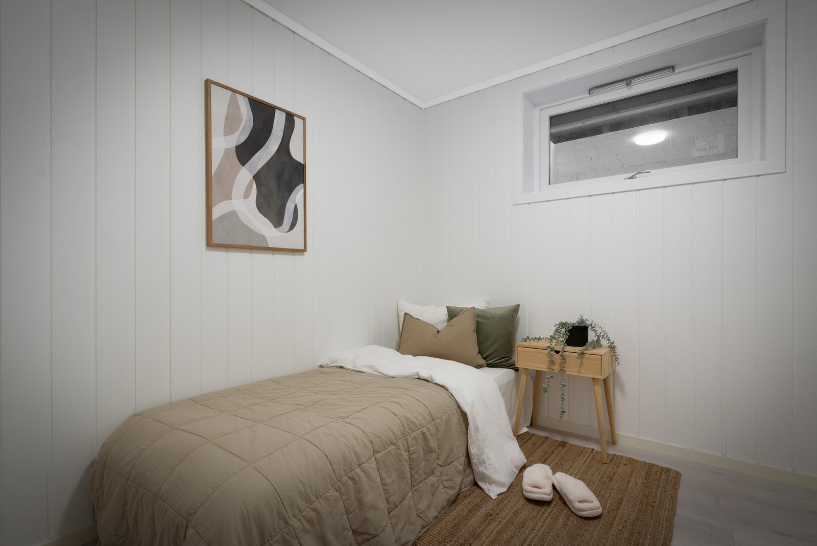 Bod innredet som soverom. Galleribilde