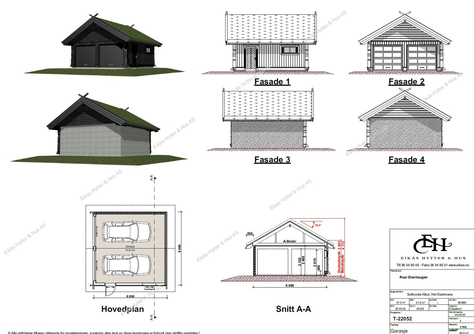 Prosjektert garasje til tomten Galleribilde