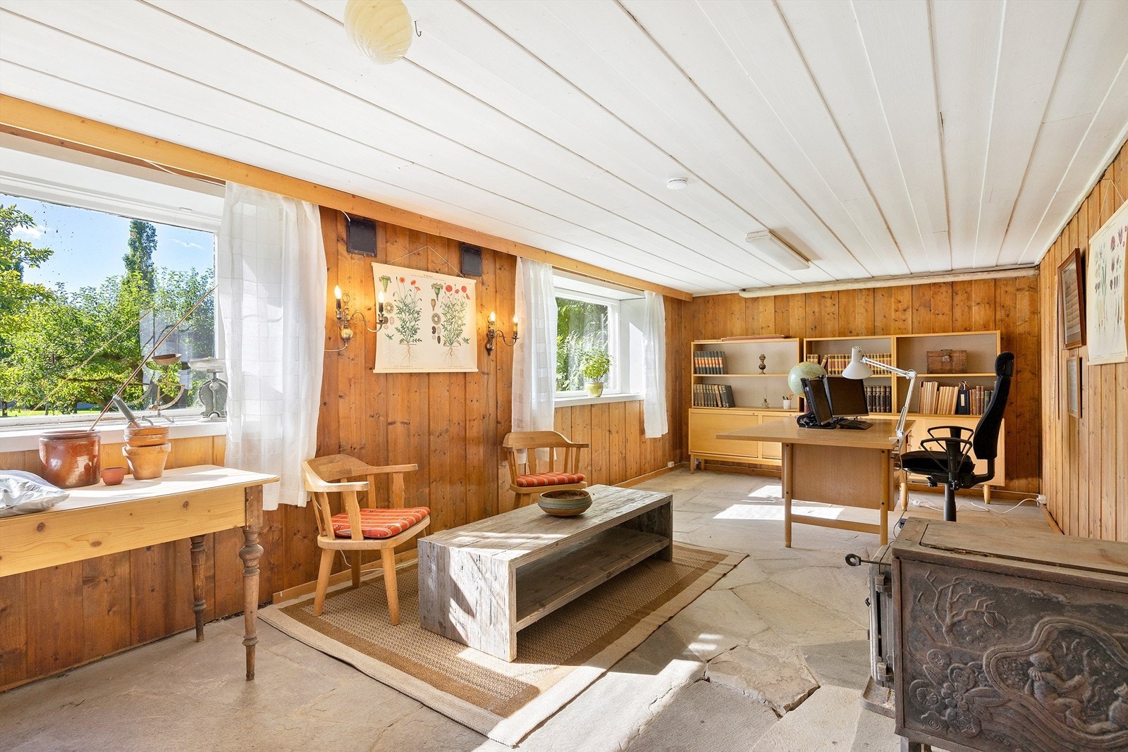 "Kjellerstua" har fungert som skrivestue, veveverksted og musikkrom. Galleribilde