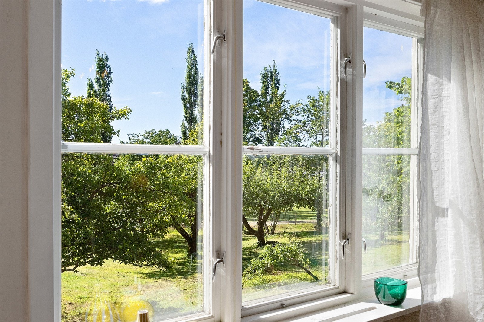 Utsikt til hagen fra stue i leiligheten. Galleribilde
