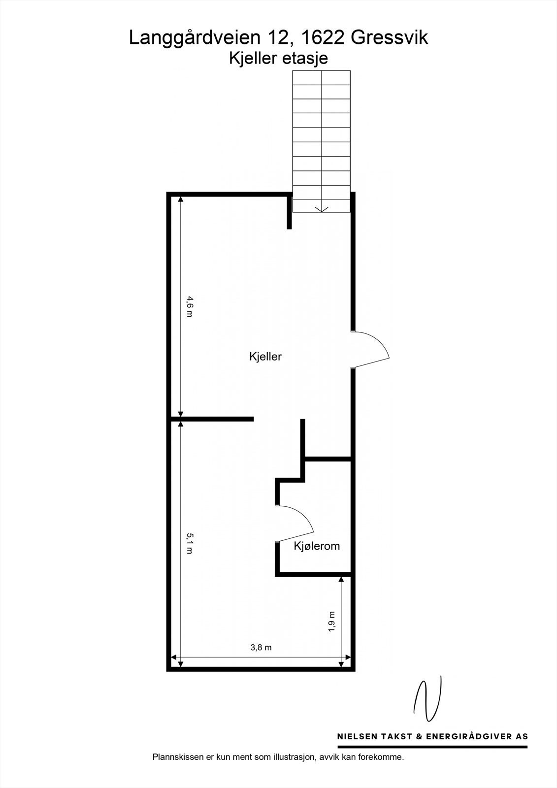 Veiledende skisse av kjeller. Galleribilde
