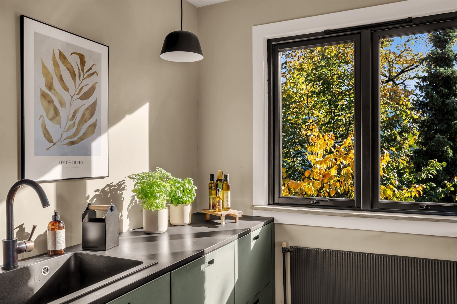 Flotte lysforhold fra kjøkkenets vinduer. Galleribilde