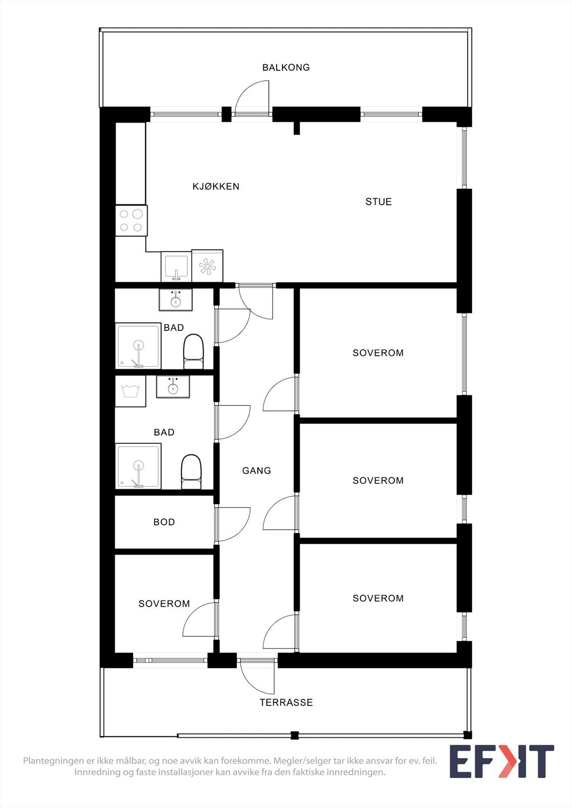 4 soverom og 2 bad! Galleribilde