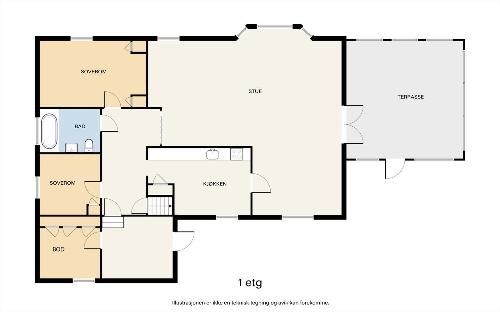 Plantegning 1. etasje. Galleribilde