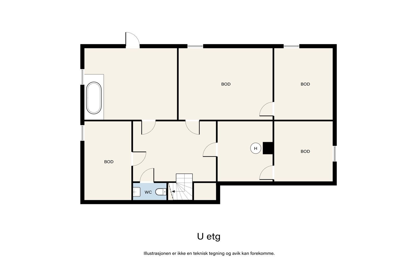 Plantegning kjeller. Galleribilde