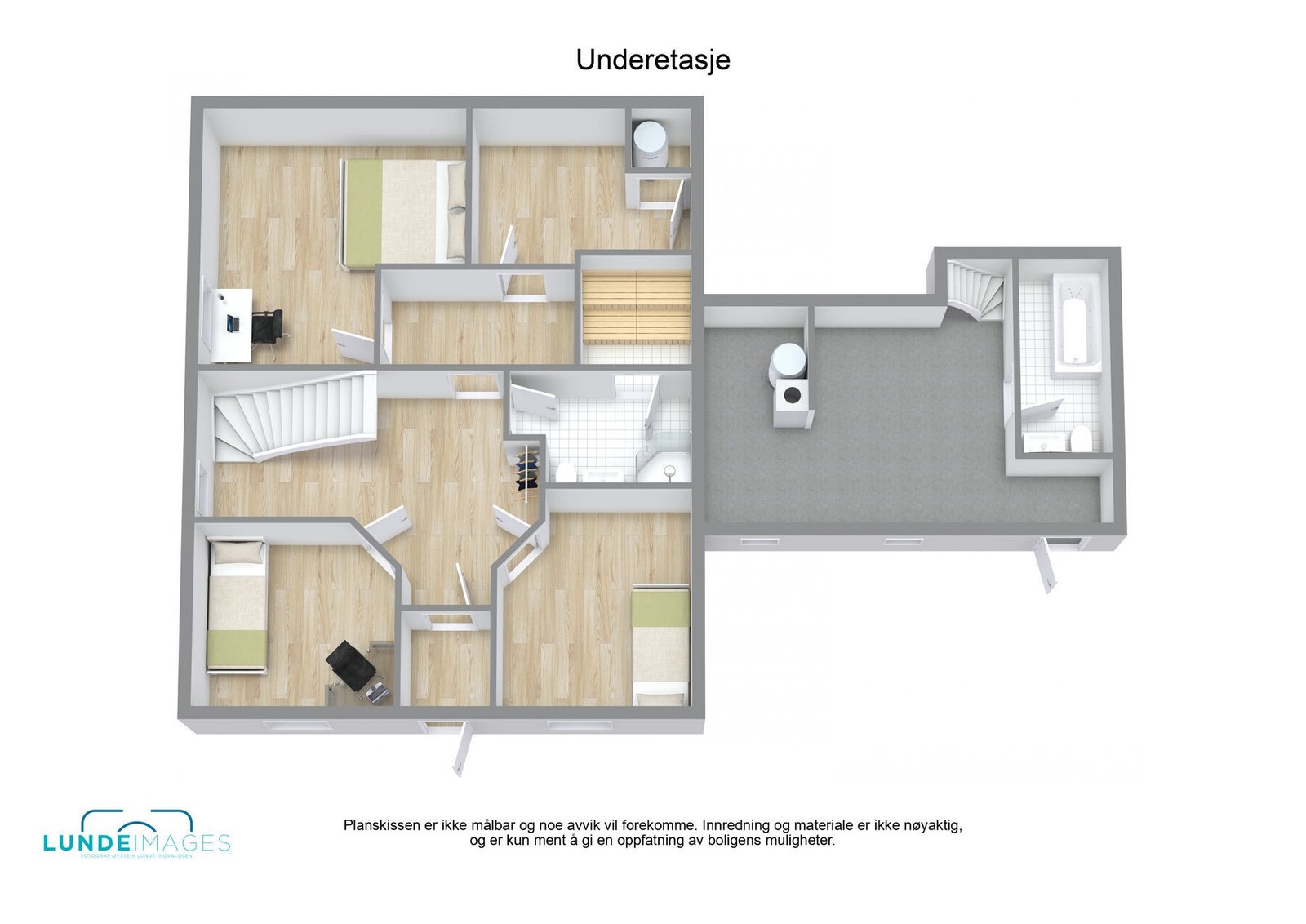 Planskisse underetasje 3D - ikke målbar Galleribilde
