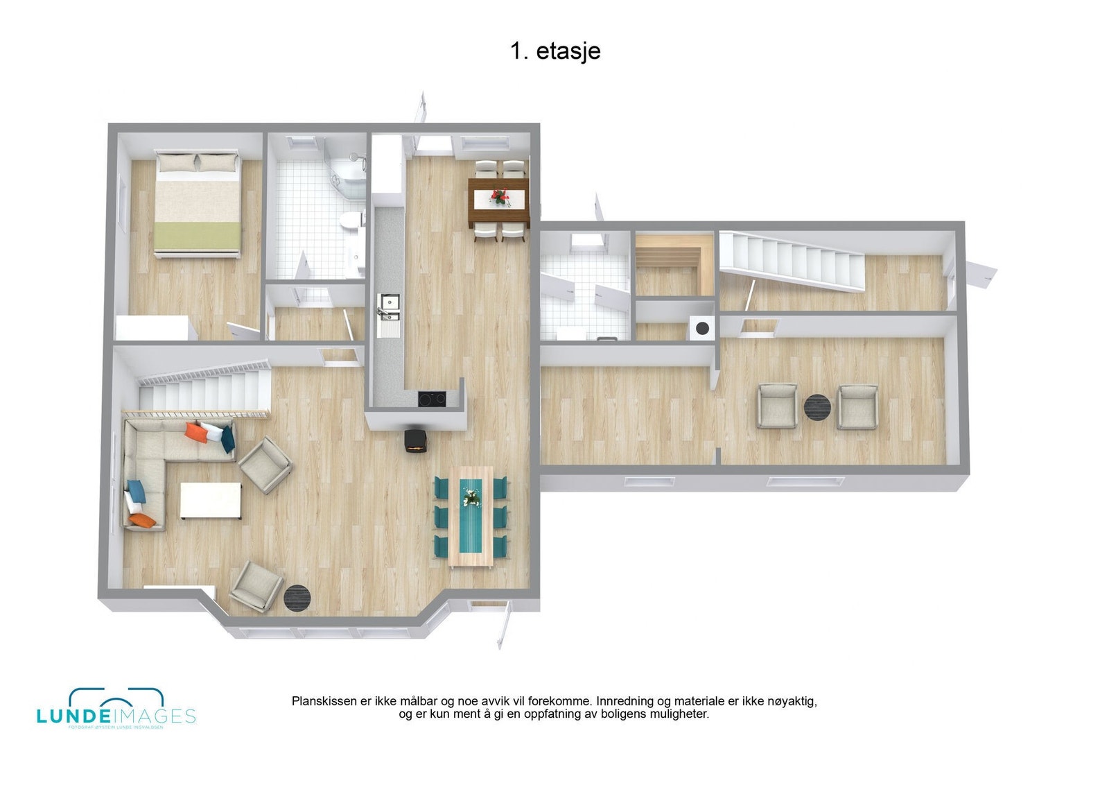 Planskisse 1. etasje 3D - ikke målbar Galleribilde