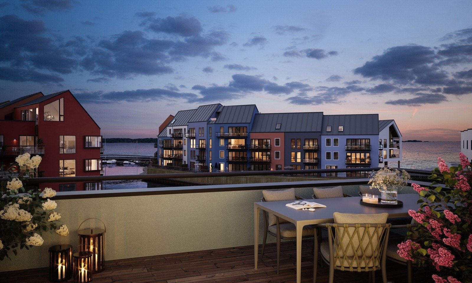 Kveldsstemning på takterrassen Galleribilde