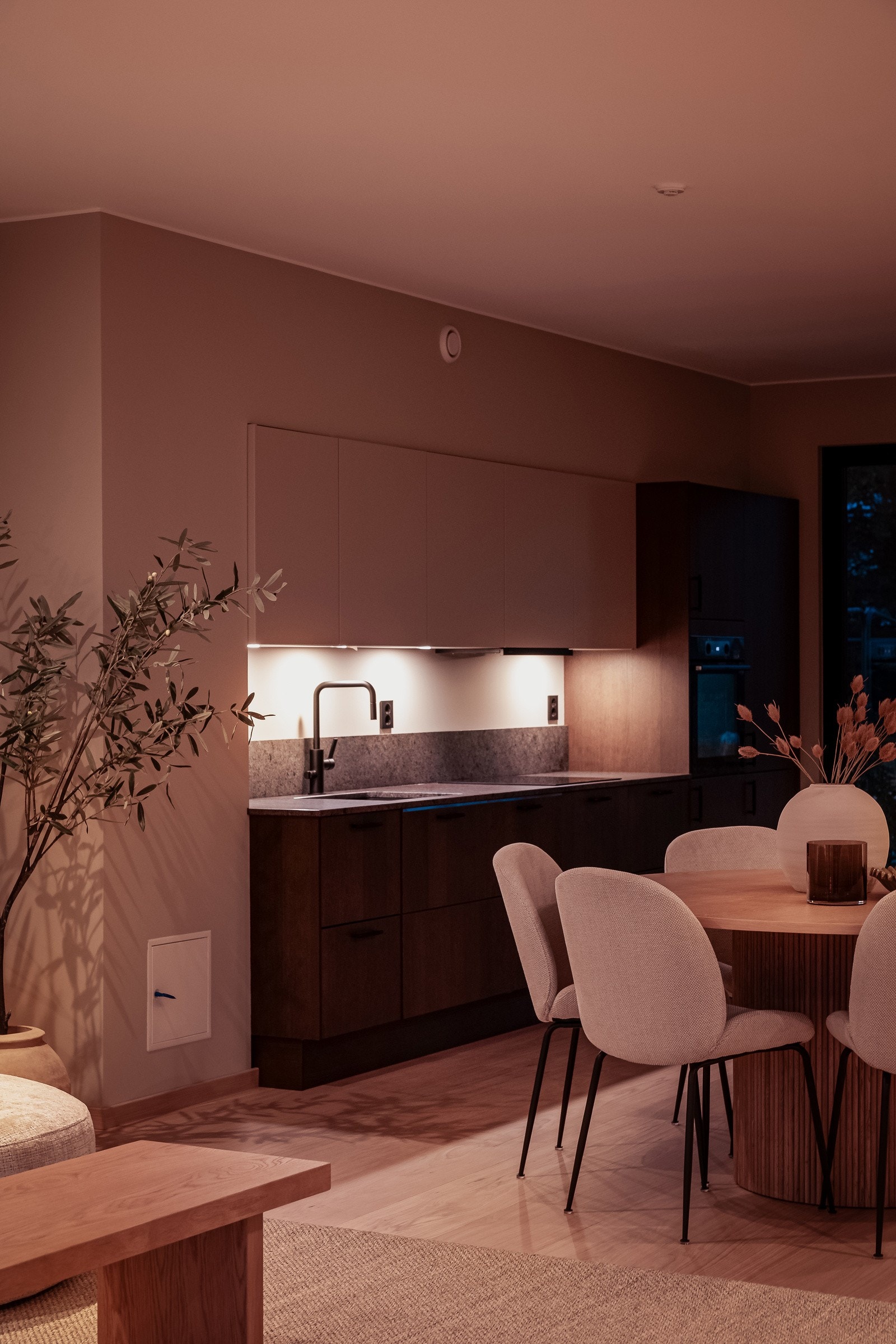 Kjøkkenet ligger i åpen løsning mot stuen Galleribilde