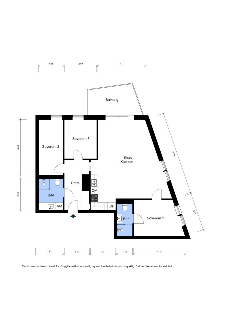 Plantegning 3. etasje Galleribilde