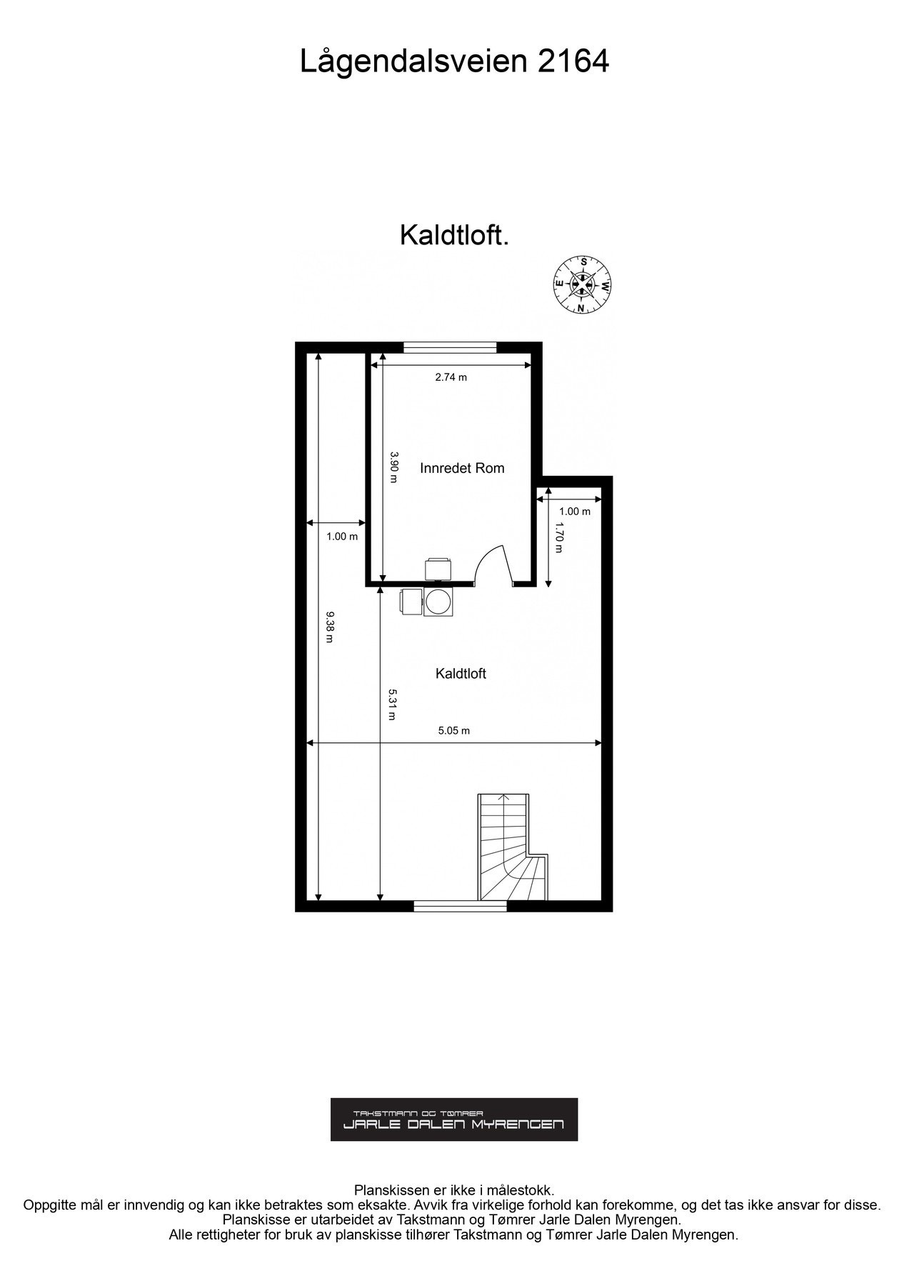 Plantegning loftsetasje. Galleribilde