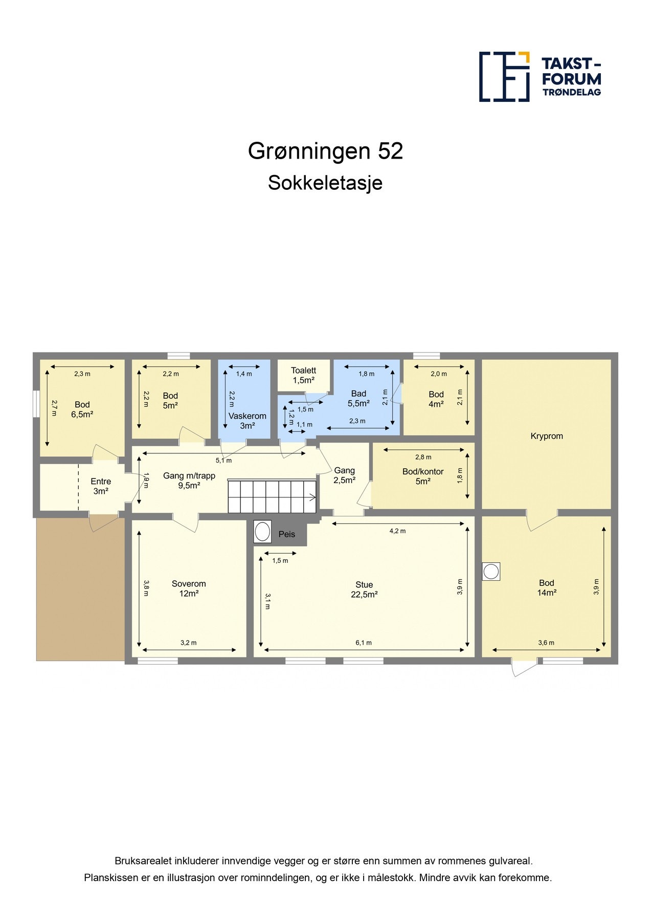 Planskisse - sokkel. Galleribilde