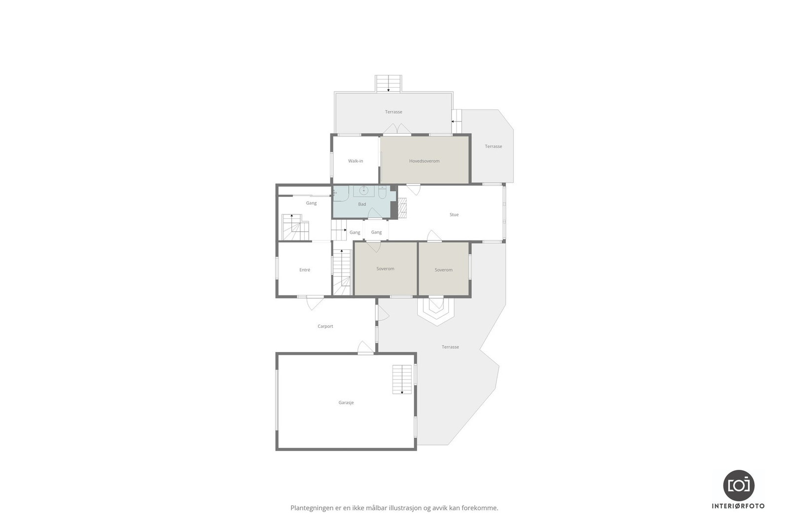 Plantegning hovedetasje. Galleribilde