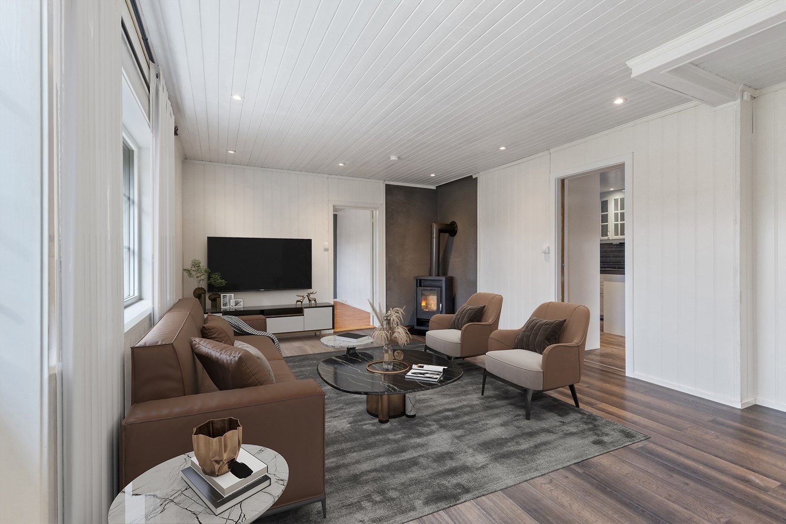 Stuen er digitalt stylet til inspirasjon. Galleribilde