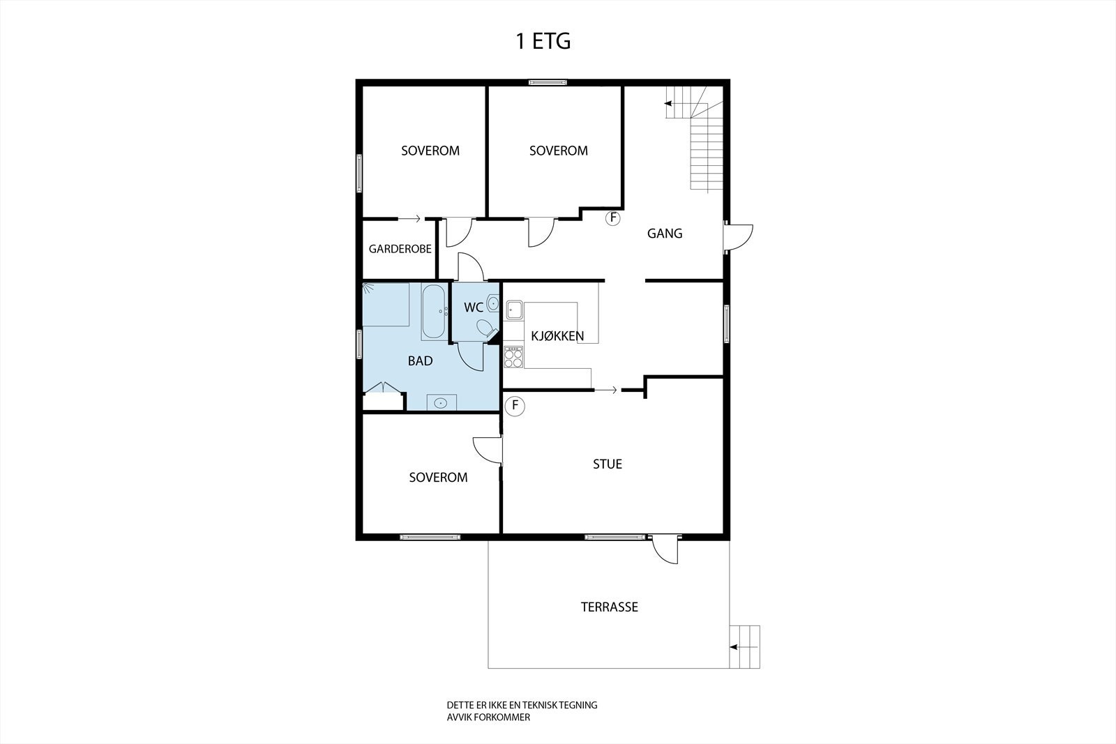Plantegning 1. etasje 2D. Galleribilde