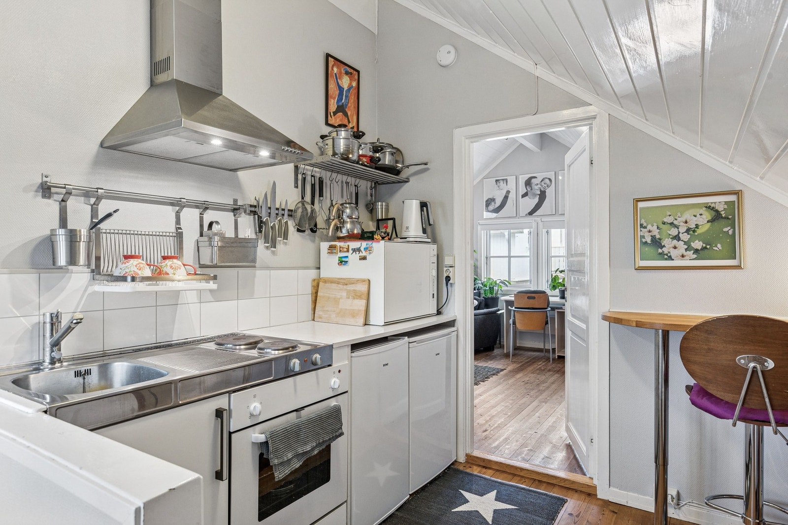 Leilighetens kjøkken er utstyrt med det man trenger i hverdagen. Galleribilde