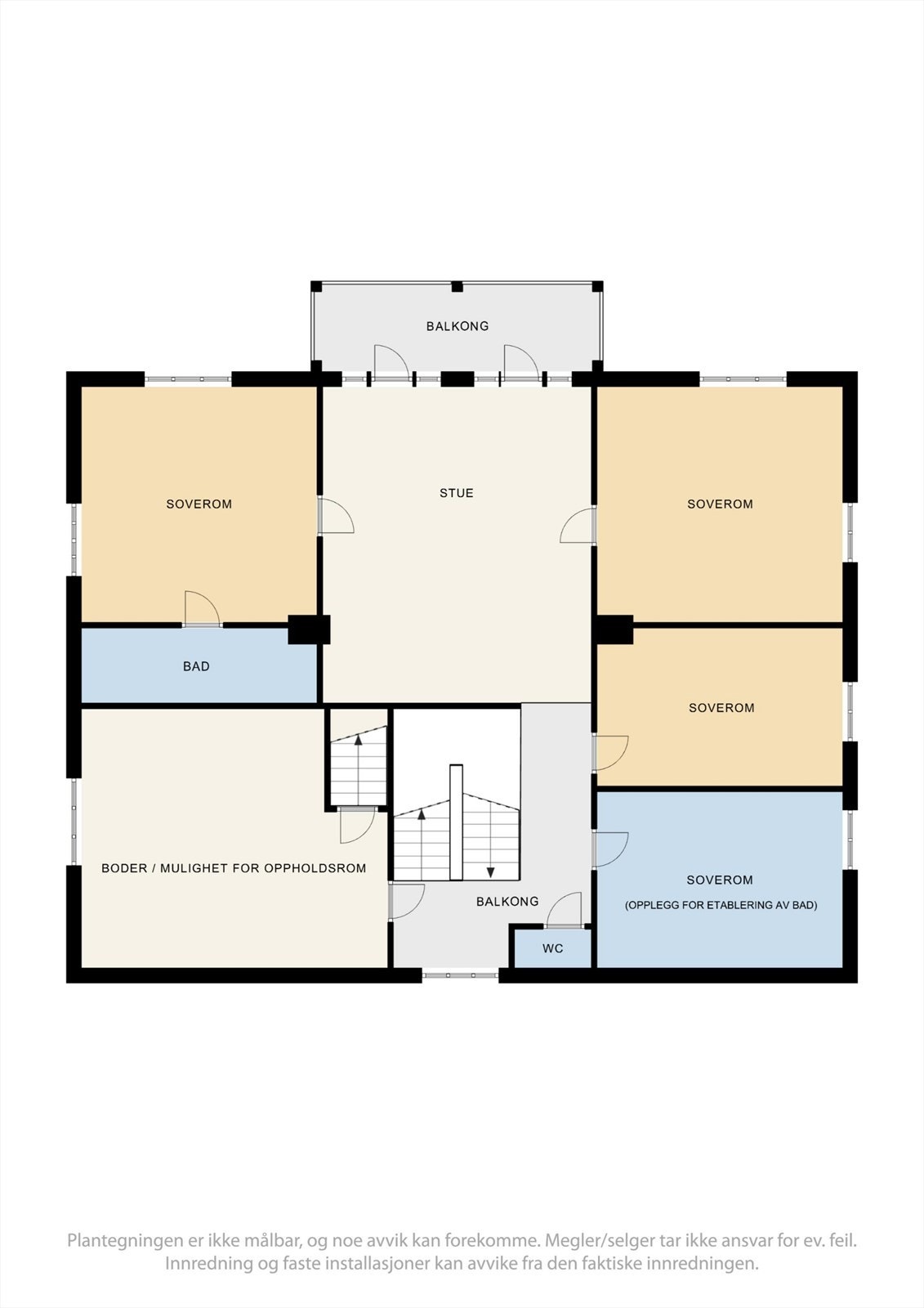 Alternativ plantegning 2.etasje med gjestefløy og ekstra bad Galleribilde
