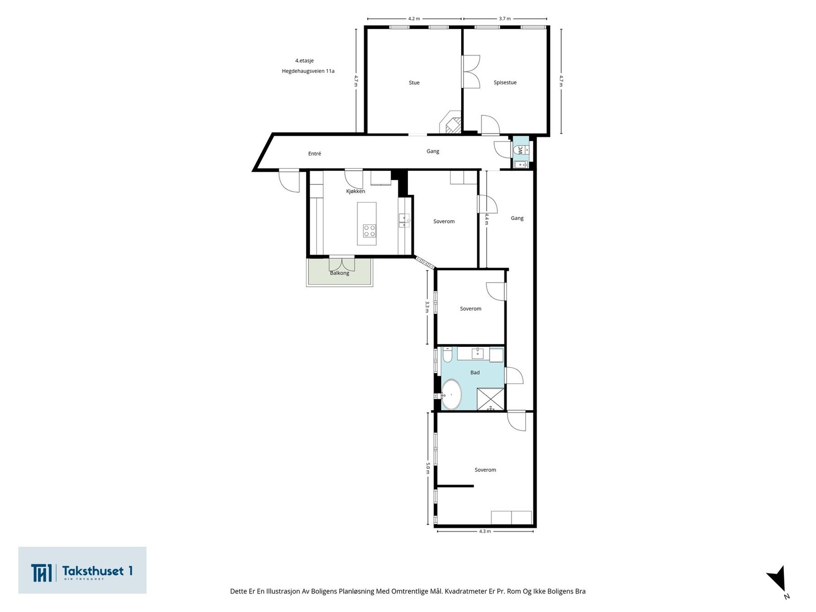 Boligen har en god planløsning som enkelt kan tilpasses individuelle behov. Galleribilde