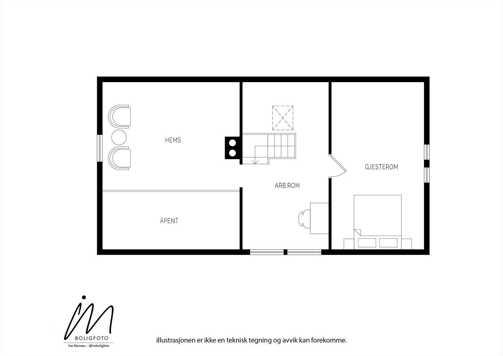 Plantegning loftsetasje Galleribilde