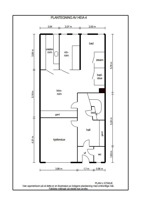 Plantegning u. etasje. Galleribilde