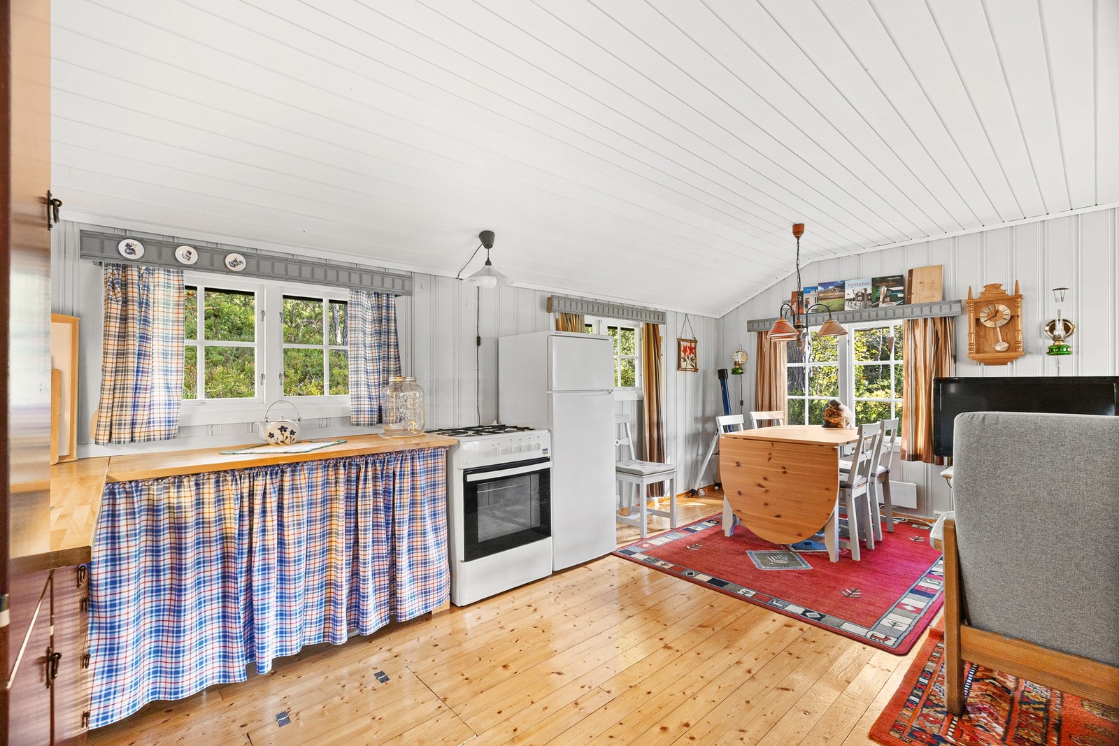 Kjøleskap på strøm og komfyr på gass. Galleribilde