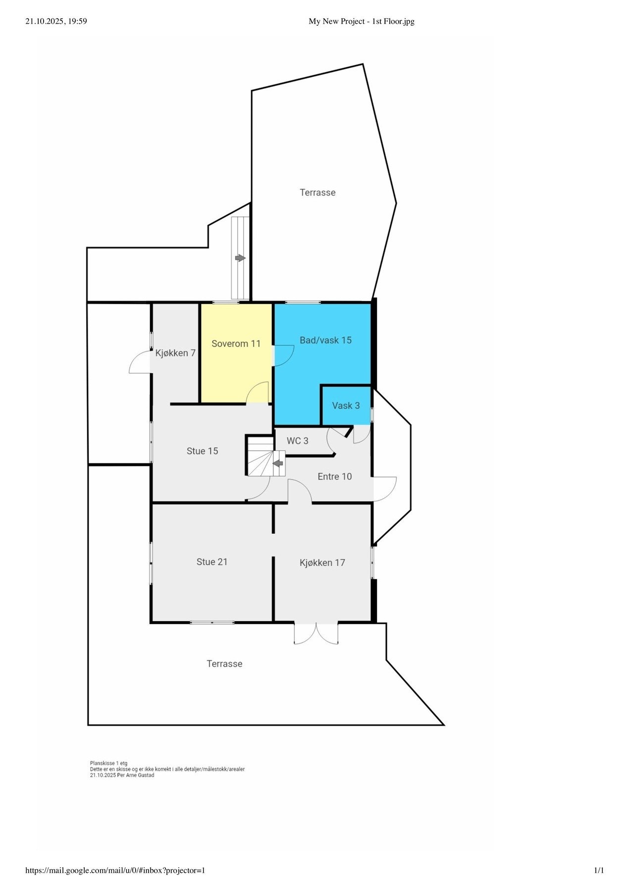 Plantegning - 1.etasje. Galleribilde