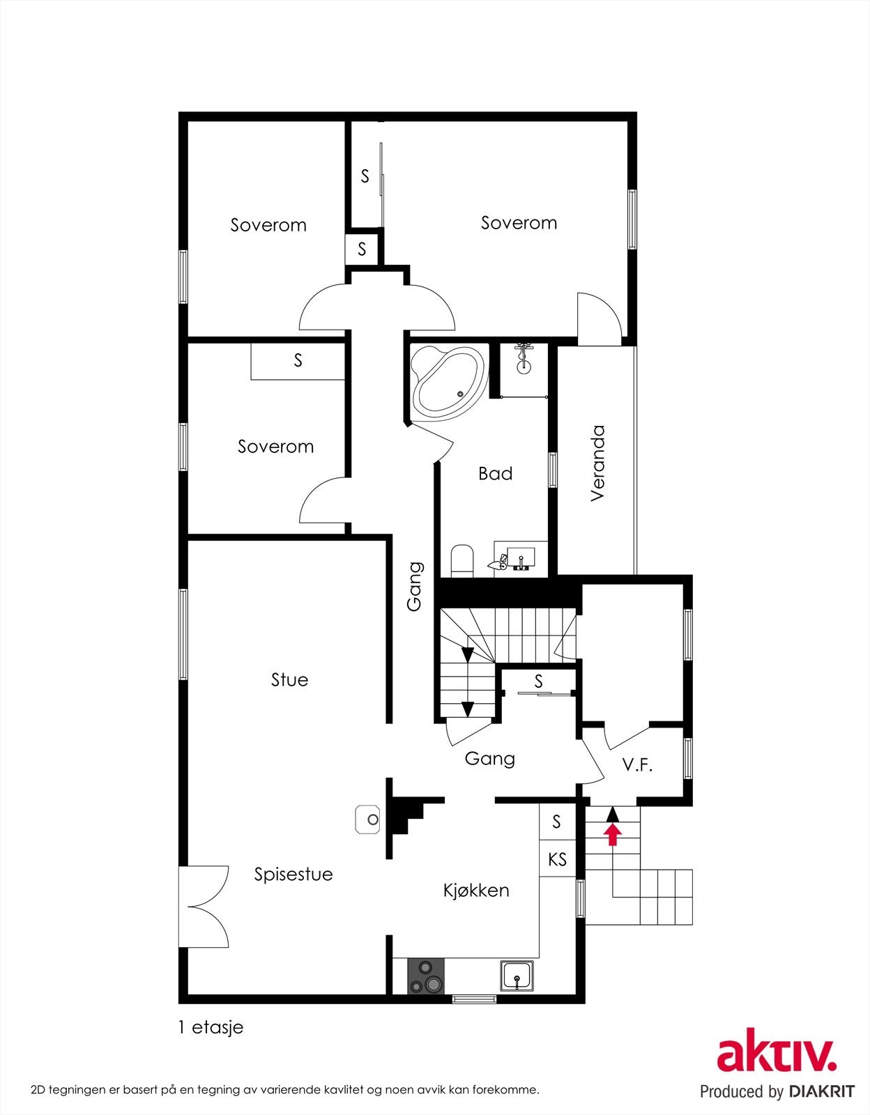 2d plantegning 1.etasje Galleribilde