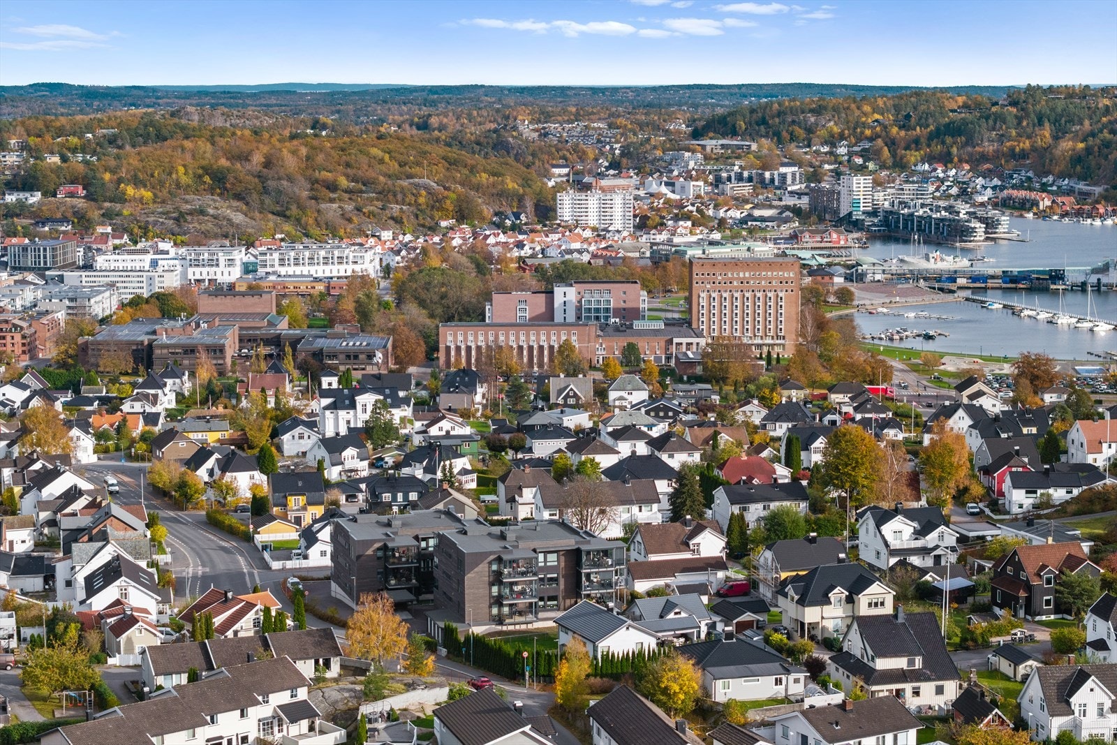 Om du vil handle, trene eller ta en kaffekopp, finner du alt du trenger innen få minutter. Rema 1000, Kiwi og Meny ligger i nærområdet, mens Hvaltorvet kjøpesenter i sentrum byr på mange flotte butikker, restauranter og servicetilbud. Galleribilde