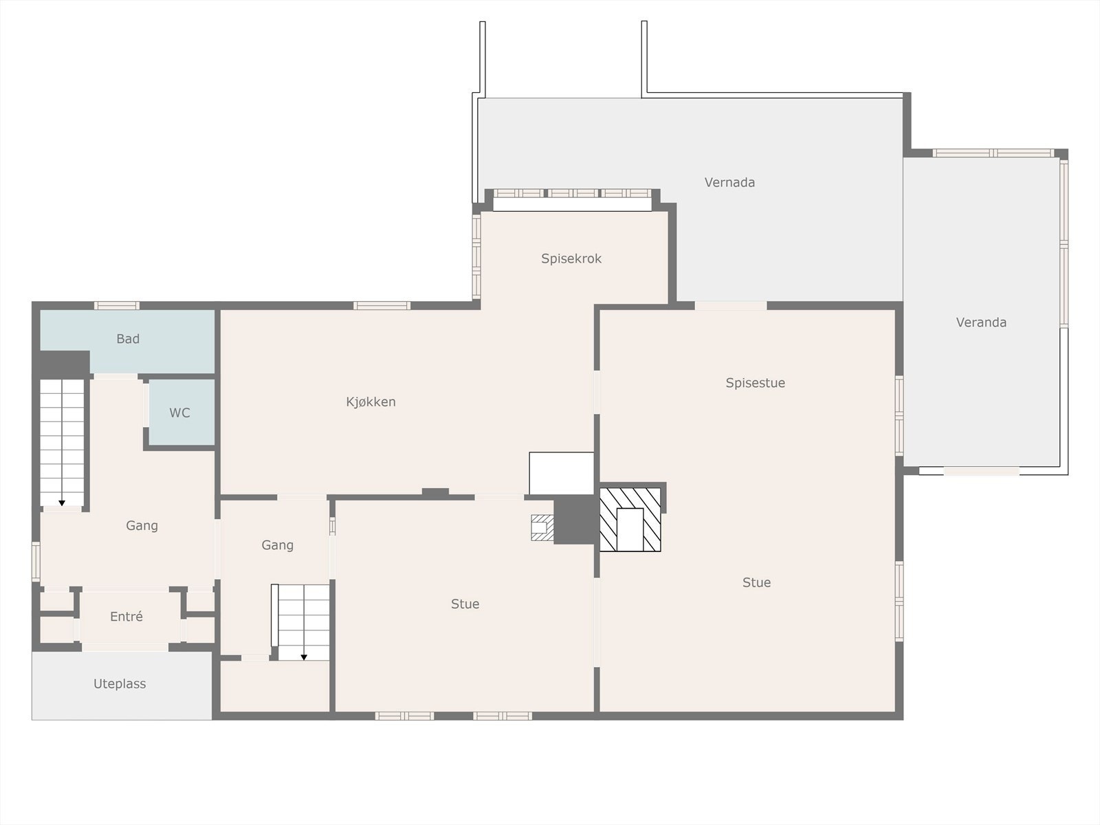 Plantegning 1. etasje. Galleribilde