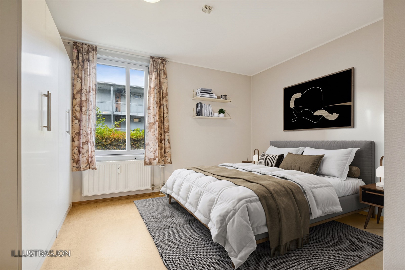 Leiligheten inneholder to gode soverom. Hovedsoverommet er av god størrelse. Galleribilde