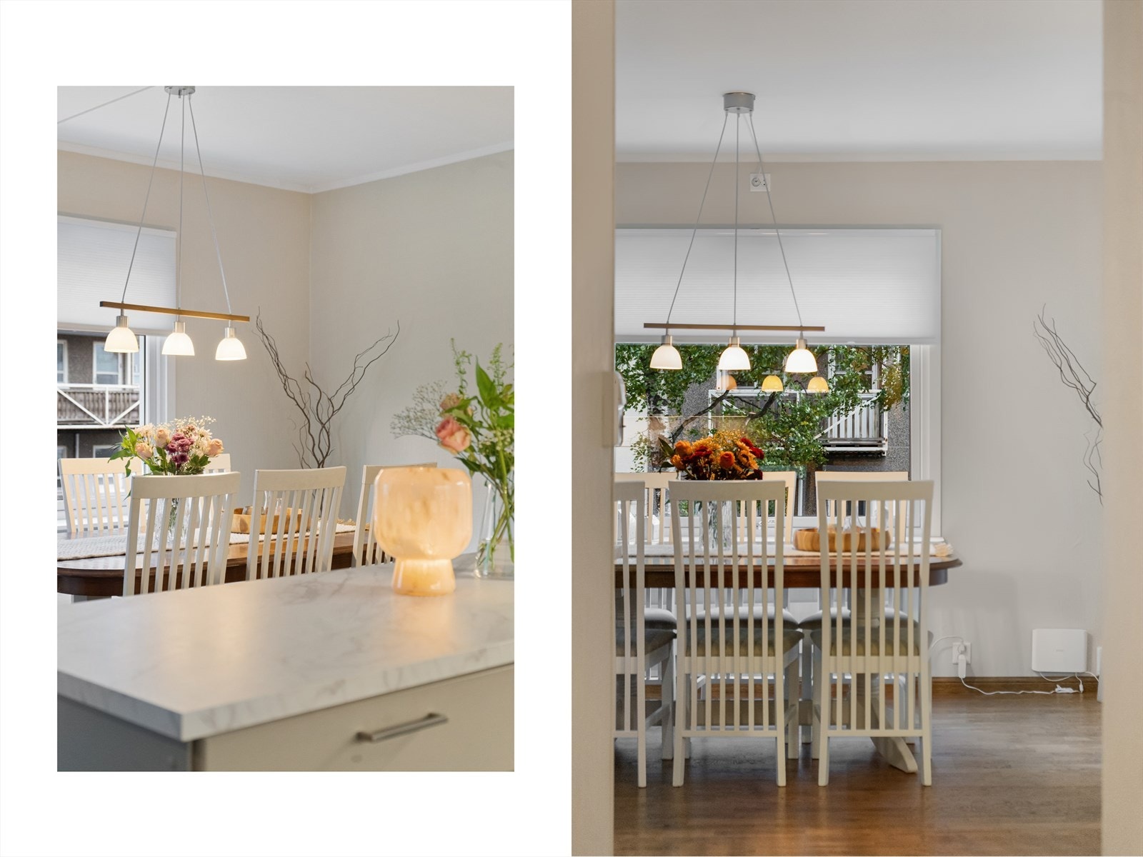 Fra kjøkkenet kan du lage mat og ha sosiale sammenkomster med familie og venner Galleribilde